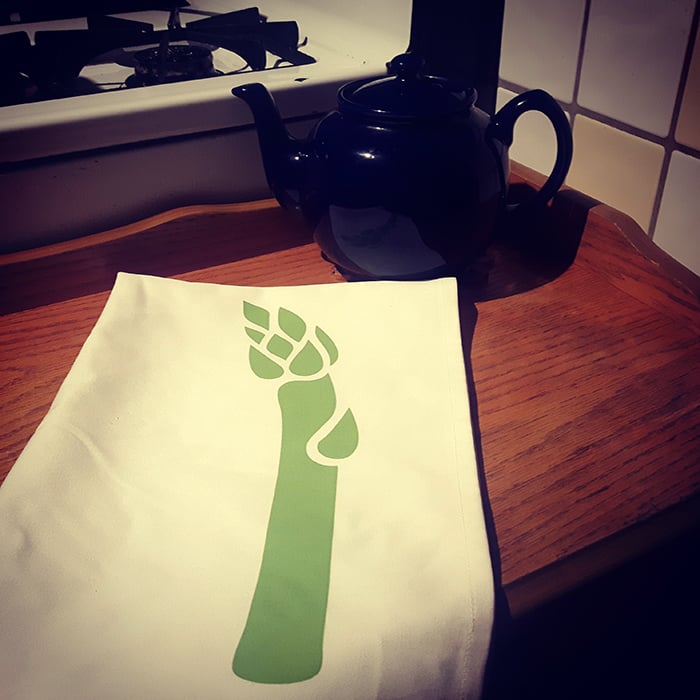 Asparagus Magazine kitchen towel stalk logo